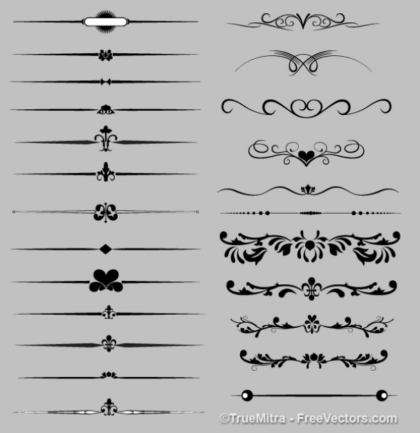 elegant ornaments silhouettes retro